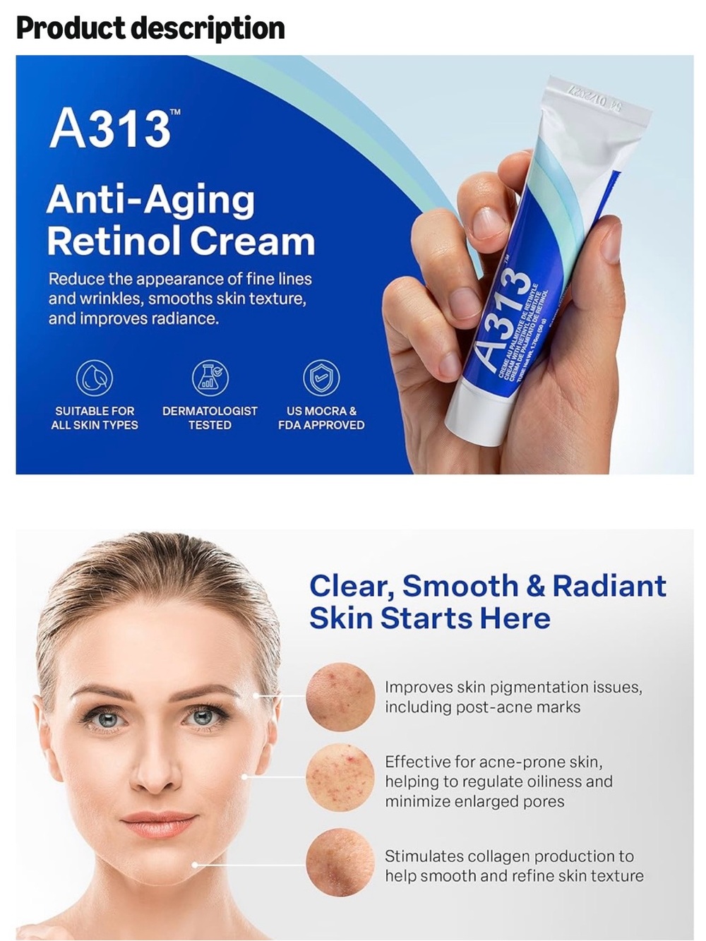 A313 pure Vitamin A  concentrate Retinol pommade